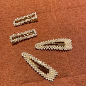 Pearl barrettes
